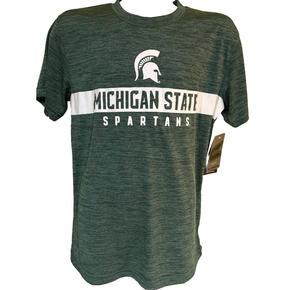 Michigan State Spartans Colosseum Green SS Crew Neck Tee Shirt Youth M 12-14 NEW